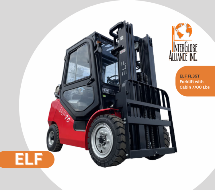 ELF FL35T LPG Forklift with Cabin 7700 Lbs – Interglobe Alliance