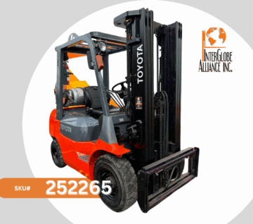 Used Forklift TOYOTA Model 7FGU25 LPG 5000 lbs.  2002 SKU#252265