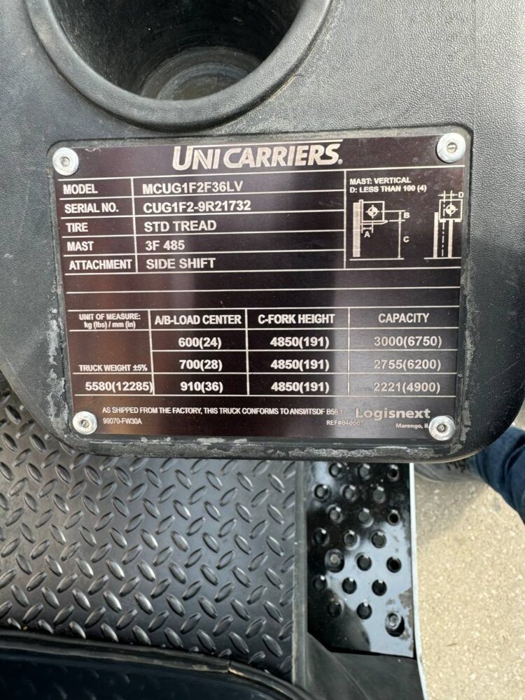 Used Forklift UNICarriers Model MCUG1F2F36LV LPG 8000lbs. 2019 SKU#252208 - Image 14