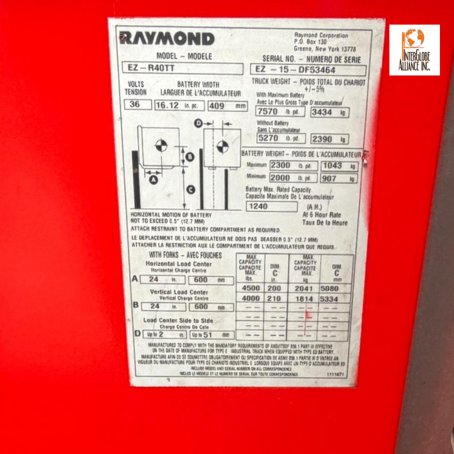 2015 Used Raymond EZ-R40TT Electric Reach Truck SKU 262357 – 4,500 lb - Image 9