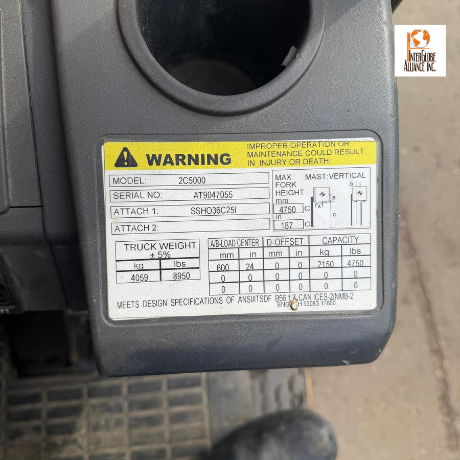 2018 Used CAT 2C5000 Propane Forklift 262233 – 5,000 lb - Image 8